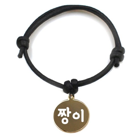 펫츠룩 굿모닝 블랙 반려동물 목걸이 M + 메탈원형 팬던트 S, 골드(짱이), 1개