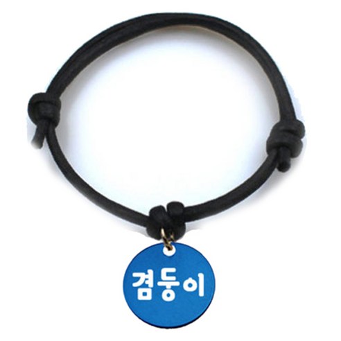 펫츠룩 굿모닝 블랙 반려동물 목걸이 M + 알미늄 원형 팬던트 S, 블루(겸둥이), 1개