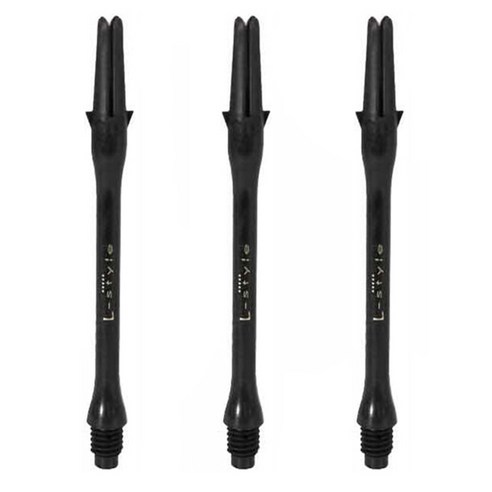 LSTYLE 다트샤프트 슬림 SiLent 440mm, 블랙 카본, 3개
