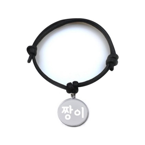 펫츠룩 굿모닝 블랙 반려동물 목걸이 M + 메탈 원형 팬던트 S, 실버(짱이), 1개