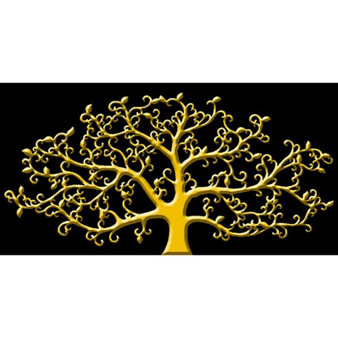 케이엠엘리 보석십자수 DIY 5D 금빛 재물나무 120 x 60 cm, 혼합 색상, 1개