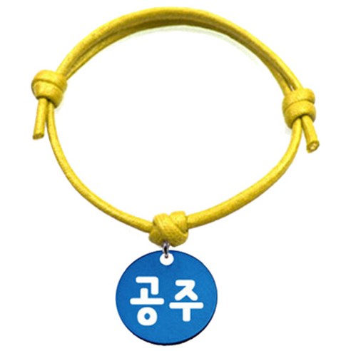 펫츠룩 굿모닝 옐로 반려동물 목걸이 M + 알미늄원형 팬던트 M, 블루(공주), 1개