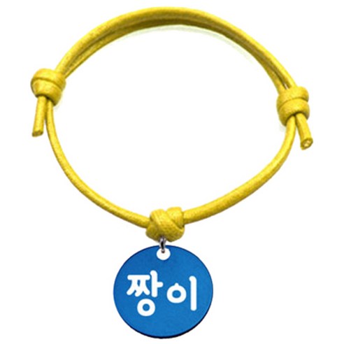 펫츠룩 굿모닝 옐로 반려동물 목걸이 M + 알미늄원형 팬던트 M, 블루(짱이), 1개