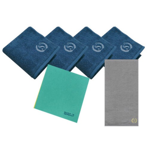송월타올 슈퍼클래스 S70 세면타올 170g x 4p 파랑 + 슈퍼클래스 B450 바스타올 + 독일행주 랜덤 발송, 회색, 1세트