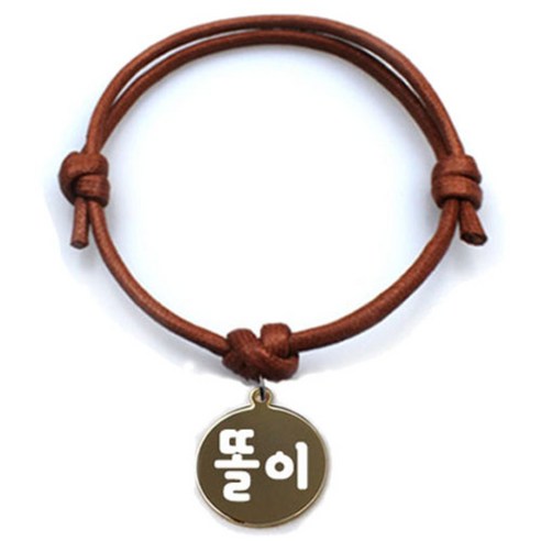 펫츠룩 굿모닝 카라멜 반려동물 목걸이 M + 메탈원형 팬던트 S, 골드(똘이), 1개