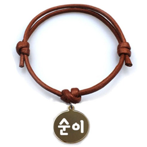 펫츠룩 굿모닝 카라멜 반려동물 목걸이 M + 메탈원형 팬던트 S, 골드(순이), 1개