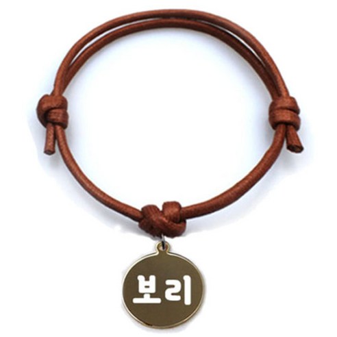펫츠룩 굿모닝 카라멜 반려동물 목걸이 M + 메탈원형 팬던트 S, 골드(보리), 1개