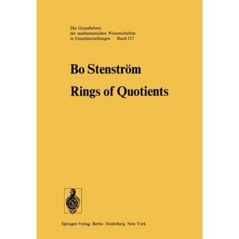 Rings of Quotients: An Introduction to Methods of Ring Theory Paperback, Springer