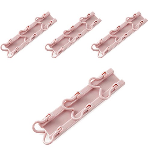 블럭마트 주방 조리도구 다용도걸이, 핑크, 4개