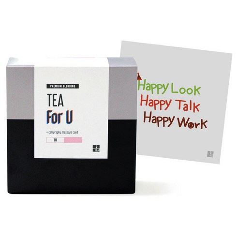 1AM For U 블랜딩 티세트 러블리 초콜렛, 티백 6p + 미니 캘리그라피 Happy Look, Talk, Work, 1세트