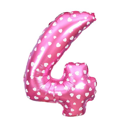 파티복닷컴 32인치 별 숫자풍선 핑크, 4, 1개