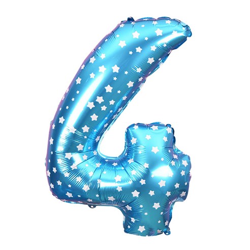 파티복닷컴 32인치 별 숫자풍선 블루, 4, 1개