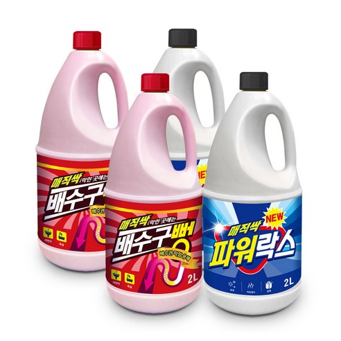 아토세이프 매직싹 배수구 뻥 배수구 세정제 2L 2p + 매직싹 파워락스 2L 2p, 1세트