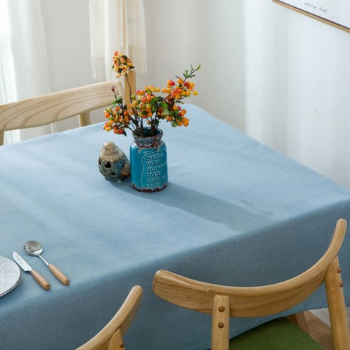 이코디 리얼리티 코튼 테이블 보, 블루, 100 x 160 cm