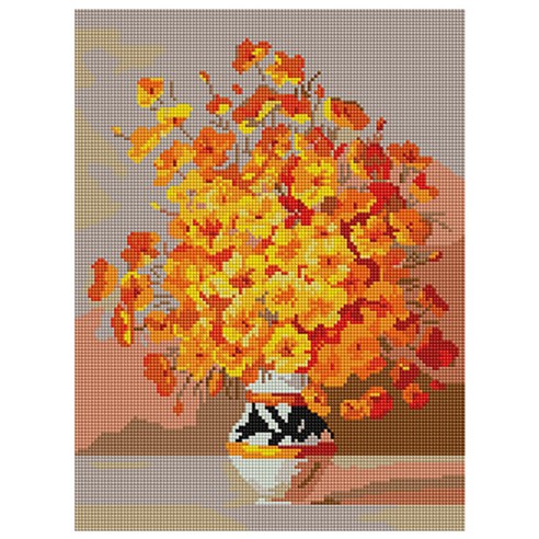 아트조이 DIY 보석십자수 30 x 40 cm, 삼색 화병-3, 1개