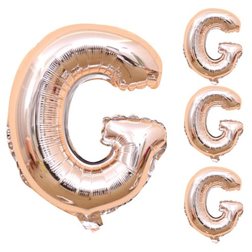 인터팝 파티팝 파티용품 알파벳 40인치 풍선, 실버(G), 4개입