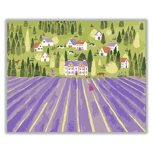 아트조이 DIY 명화 그리기 세트 40 x 50 cm 가로형, 라벤더 밭으로 오세요