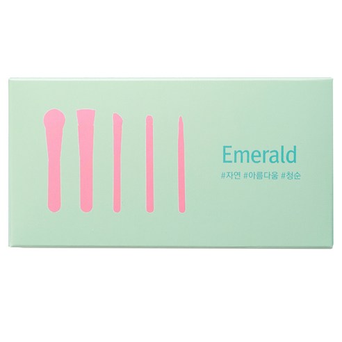 피카소 블랙 키스 브러쉬 5종 세트, Emerald, 1세트