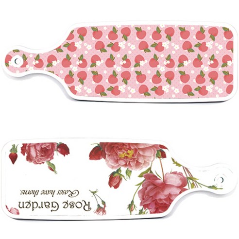 로엠디자인 서빙 도마 보드 2p Rose Garden 세트, Rose Garden, 핑크 복숭아, 1세트