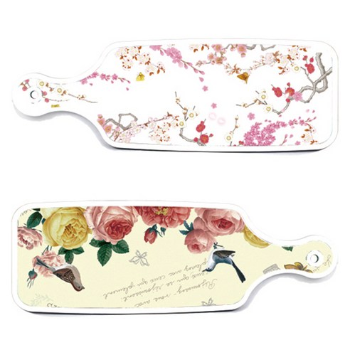 로엠디자인 서빙 도마보드 2p ParisRose 세트, ParisRose, 로맨틱연지색floral, 1세트