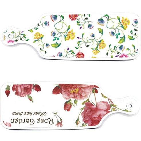 로엠디자인 서빙 도마 보드 2p Rose Garden 세트, Rose Garden, 로망 슬림 장미, 1세트