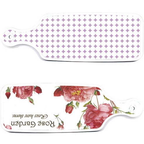 로엠디자인 서빙 도마 보드 2p Rose Garden 세트, Rose Garden, 원형 패턴 파스텔 보라, 1세트