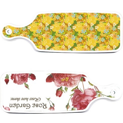 로엠디자인 서빙 도마 보드 2p Rose Garden 세트, Rose Garden, 노란 장미 넝쿨, 1세트