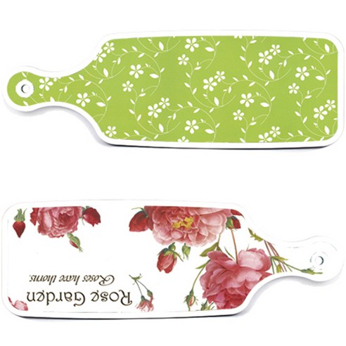 로엠디자인 서빙 도마 보드 2p Rose Garden 세트, Rose Garden, 라인 플라워 그린, 1세트