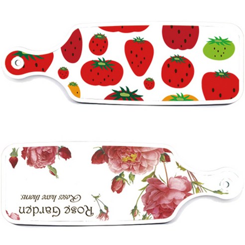 로엠디자인 서빙 도마 보드 2p Rose Garden 세트, Rose Garden, 딸기 형상, 1세트