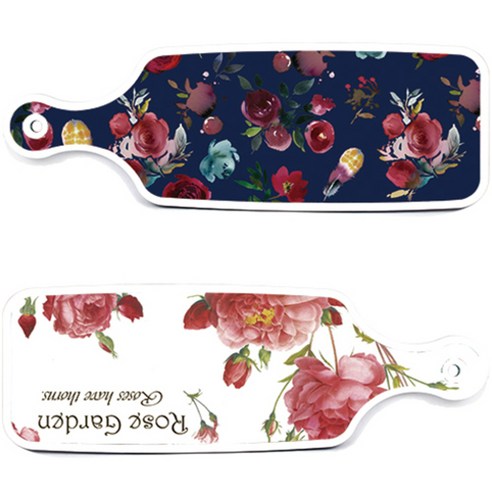 로엠디자인 서빙 도마 보드 2p Rose Garden 세트, Rose Garden, 블루톤 플라워, 1세트