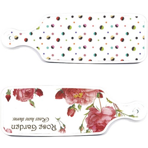 로엠디자인 서빙 도마 보드 2p Rose Garden 세트, Rose Garden, 배색 원형, 1세트