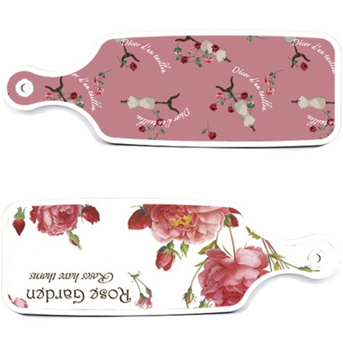 로엠디자인 서빙 도마 보드 2p Rose Garden 세트, Rose Garden, 자색 아트 클립, 1세트