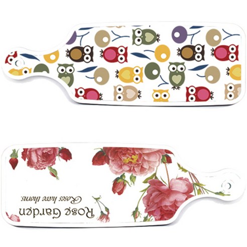 로엠디자인 서빙 도마 보드 2p Rose Garden 세트, Rose Garden, 부엉이, 1세트