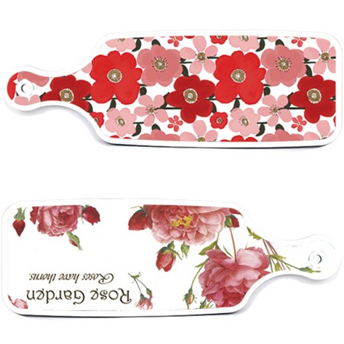 로엠디자인 서빙 도마 보드 2p Rose Garden 세트, Rose Garden, 붉은 빛 동백, 1세트