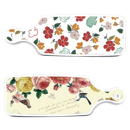 로엠디자인 서빙 도마보드 2p ParisRose 세트, ParisRose, floral 목련 패턴, 1세트