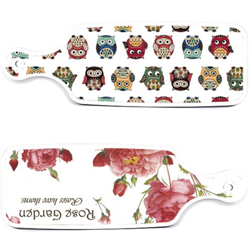 로엠디자인 서빙 도마 보드 2p Rose Garden 세트, Rose Garden, Cute 부엉이, 1세트