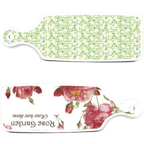 로엠디자인 서빙 도마 보드 2p Rose Garden 세트, Rose Garden, 그린 타일, 1세트