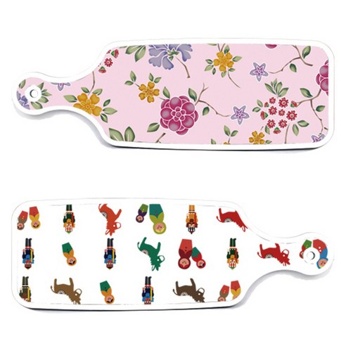Loem 디자인 서빙 양면도마 마트로시카, 마트로시카, 로맨틱 레드 floral 연 분홍색, 1개