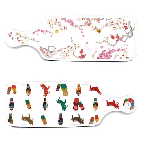 Loem 디자인 서빙 양면도마 마트로시카, 마트로시카, 로맨틱 연지색 floral, 1개