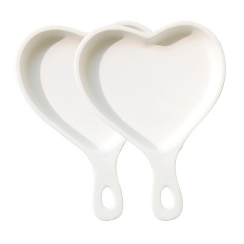 푸코 DAHLIA HEART 핸들 접시 2p, 화이트