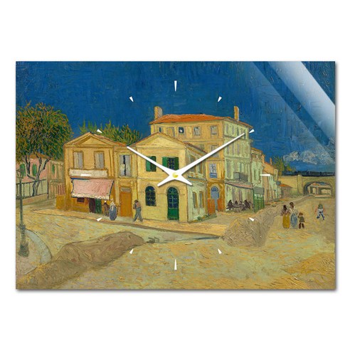 더윤 레티나 명화 벽시계 42 x 30 cm, 고흐 노란집