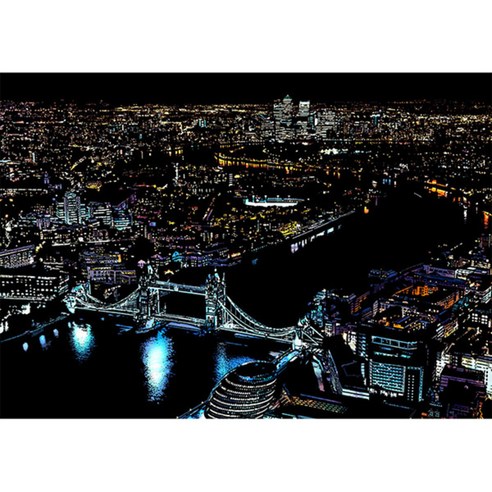 아트조이 DIY 스크래치 나이트뷰 40.5 x 28.5 cm, 런던 타워 브릿지
