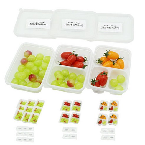 도나앤데코 pp내열 아담한 일회용 용기 사각 한칸 10p + 두칸 5p + 세칸 5p + 화이트 스티커 맛있게드세요 20p, 1세트