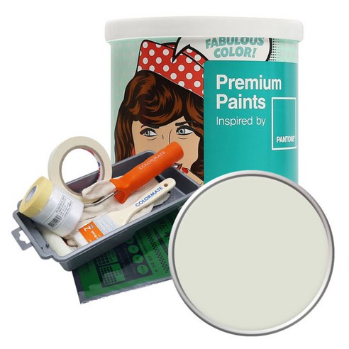 노루페인트 팬톤 내부용 실내벽면 무광 페인트 1L 세트, 12-5201 Icicle