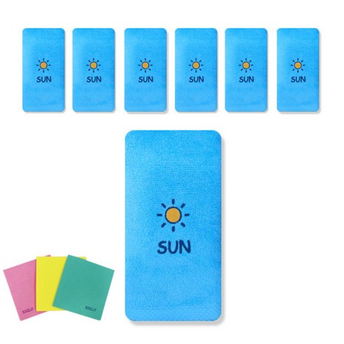 송월타올 큐티데일리 요일수건 7p + 독일행주 3p 랜덤 발송, 일요일(하늘), 1세트