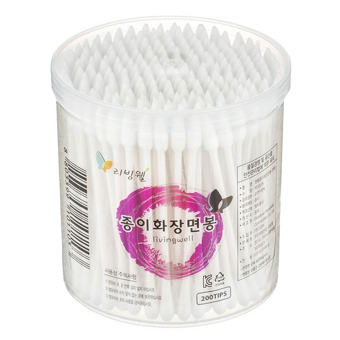 리빙웰 원통 종이화장면봉, 200개입, 1개