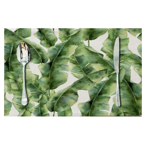 아울리빙 싱그러운 식물 식탁매트, A, 44 x 28 cm