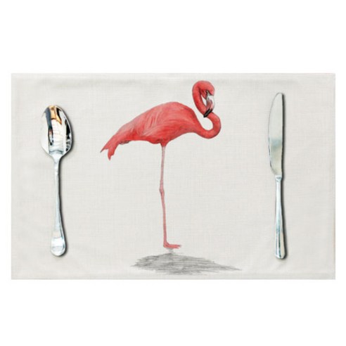 아울리빙 아이러브 플라밍고 식탁매트, G, 44 x 28 cm