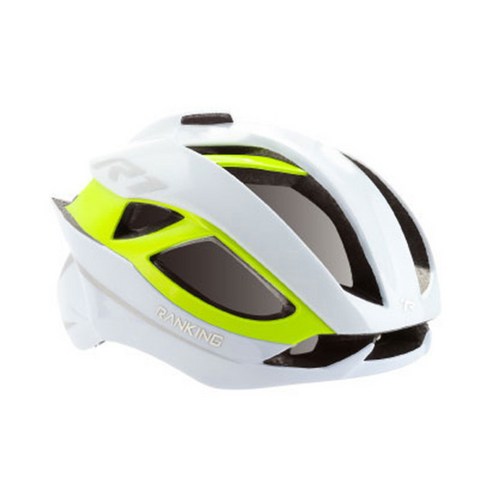 랭킹헬멧 R1 레이싱 헬멧, white + neon green