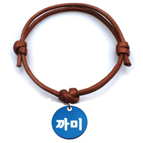 펫츠룩 굿모닝 카라멜 반려동물 목걸이 M + 알미늄원형 팬던트 S, 블루(까미), 1개